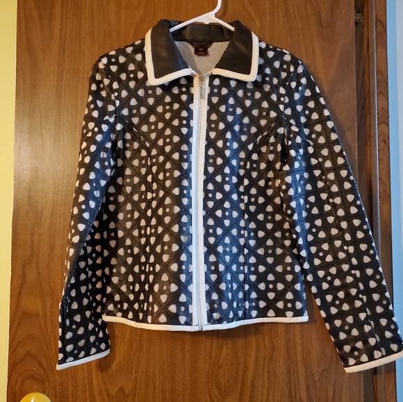 Multiples Leather & mesh jacket - Picture 2 of 2